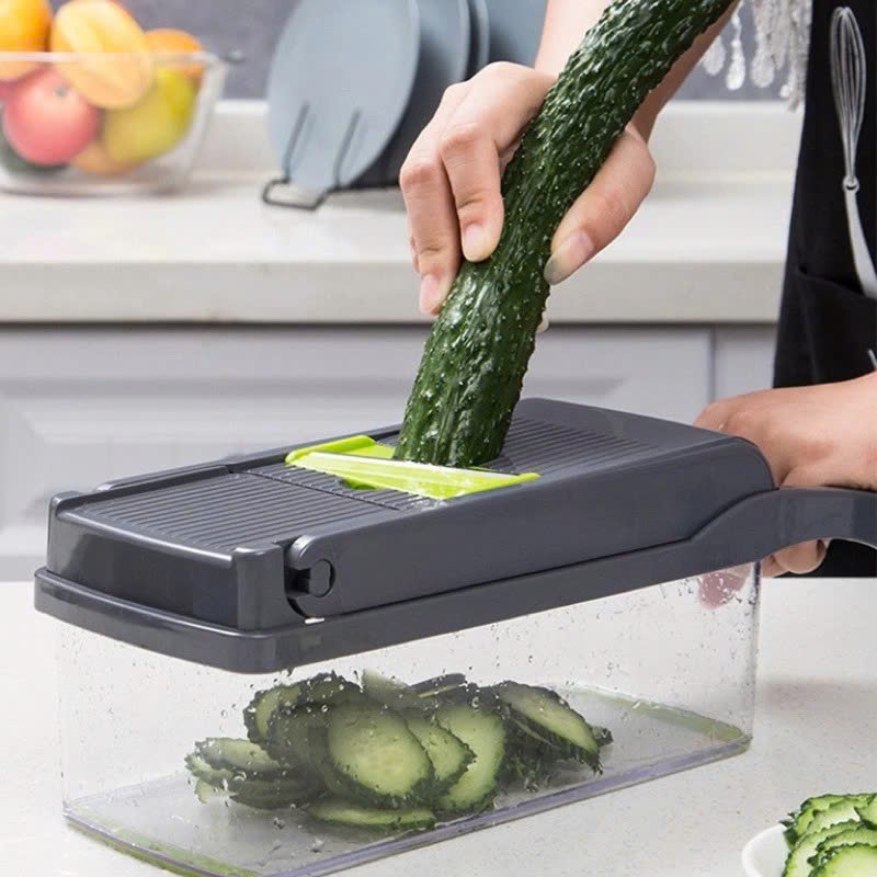 SET NẠO BÀO KÈM HỘP ĐỰNG ĐA NĂNG TIỆN ÍCH - Máy Cắt Rau Củ Đa Năng 14 Chi Tiết,Bộ Dụng Cụ Cắt Rau Củ Quả 14 Món Cao Cấp