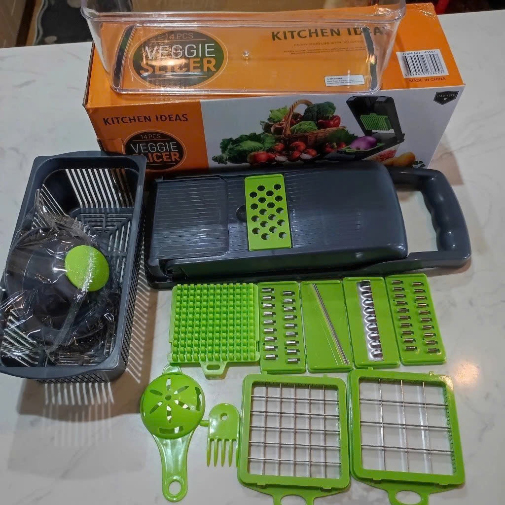 SET NẠO BÀO KÈM HỘP ĐỰNG ĐA NĂNG TIỆN ÍCH - Máy Cắt Rau Củ Đa Năng 14 Chi Tiết,Bộ Dụng Cụ Cắt Rau Củ Quả 14 Món Cao Cấp