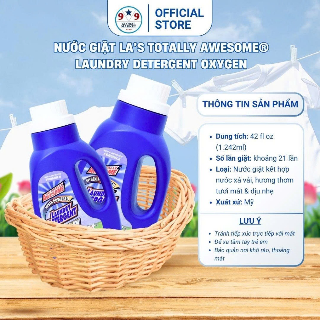Nước giặt  -  LA’s Totally - Awesome - Laundry Detergent  - 1,242 ML