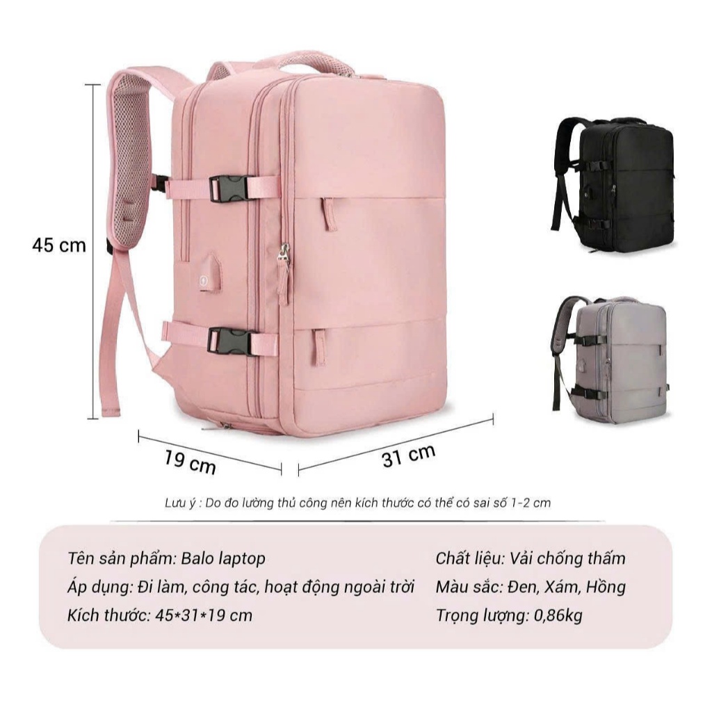 Balo laptop thời trang nam nữ có ngăn đựng giày, ngăn đựng đồ ướt chống nước, đi học đi du lịch tiện lợi B06