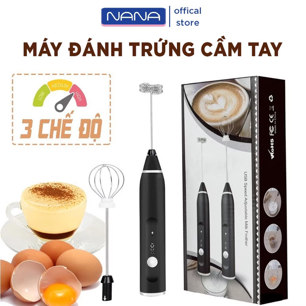 Giảm- sale 80% Máy Đánh Trứng Cầm Tay, Máy Đánh Bọt Cà Phê, Đánh Cafe Đánh Trứng Mini Sạc Điện Tiện Lợi