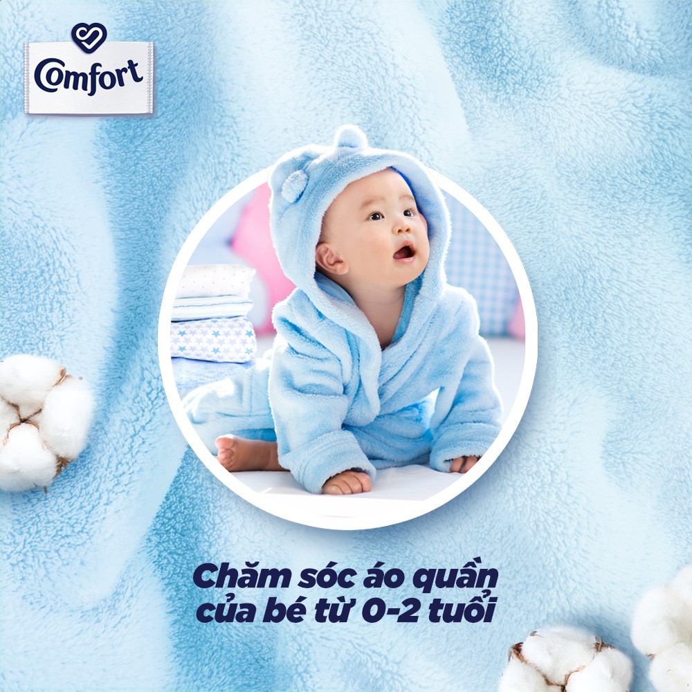 Nước Xả Vải Comfort Thơm Hương Phấn Lành Tính Cho Quần Áo Bé - Túi 3L vg9ke1_096
