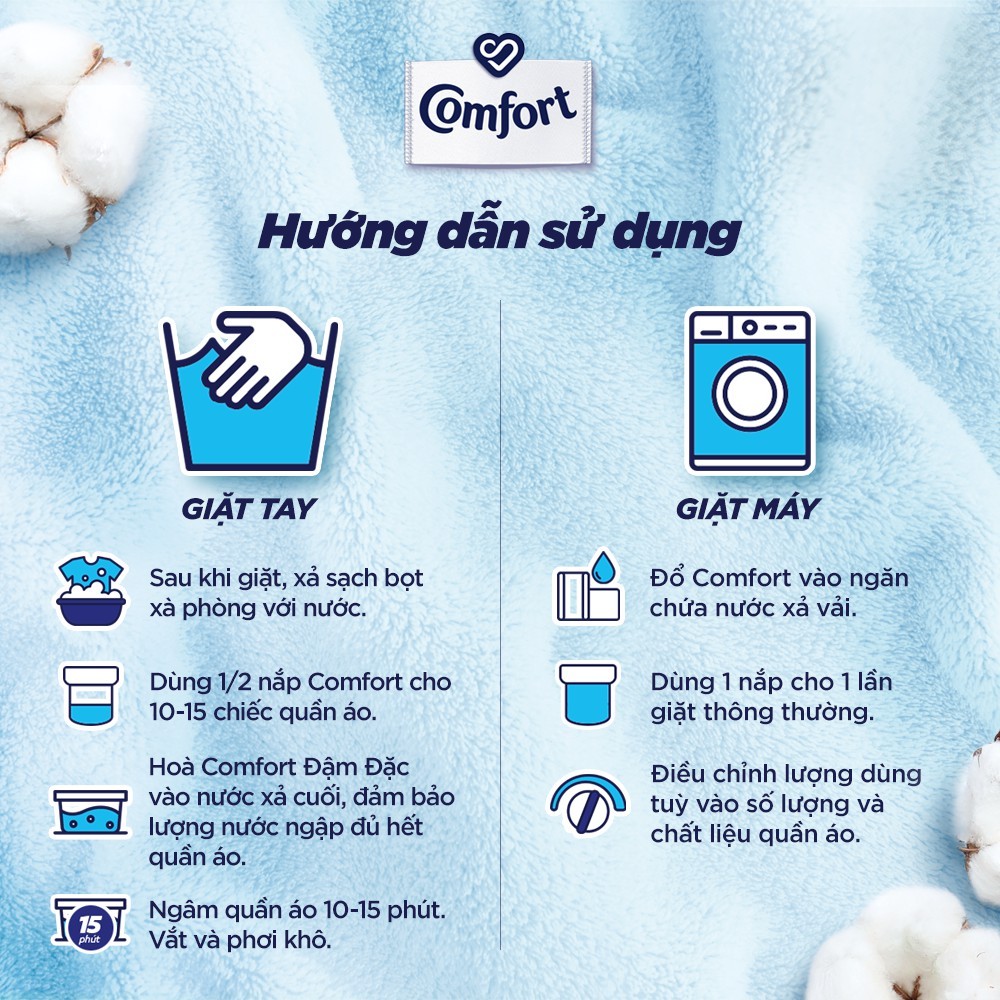 Nước Xả Vải Comfort Thơm Hương Phấn Lành Tính Cho Quần Áo Bé - Túi 3L vg9ke1_096
