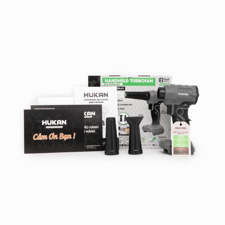 Máy thổi phản lực sử dụng pin Hukan G2TPL-F1 cải tiến - Mini nhỏ gọn, chân pin phổ thông