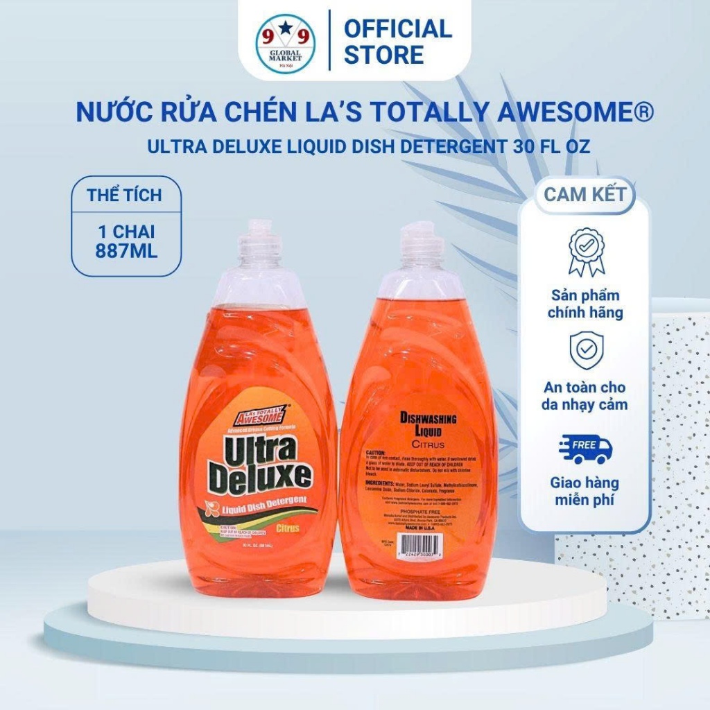 Nước rửa chén  - LA’s Totally   Awesome - Ultra Deluxe  -  hương cam   -   887ml