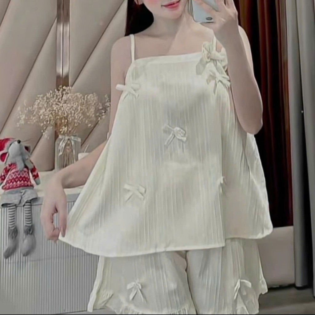 Bộ 2 Dây Quần Cộc Phối Nhiều Nơ – Dáng Xinh Dễ Thương | MS A50