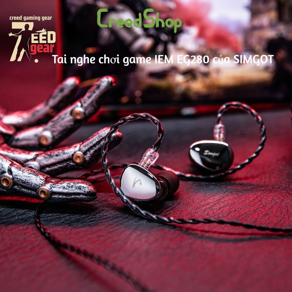 Linsoul SIMGOT EG280 IEM Ibrido 1DD+1Planar, Cuffie Hi-Fi Per Gaming Con Microfono E Adattatore USB-C, Cavo OFC 1.7m - 2