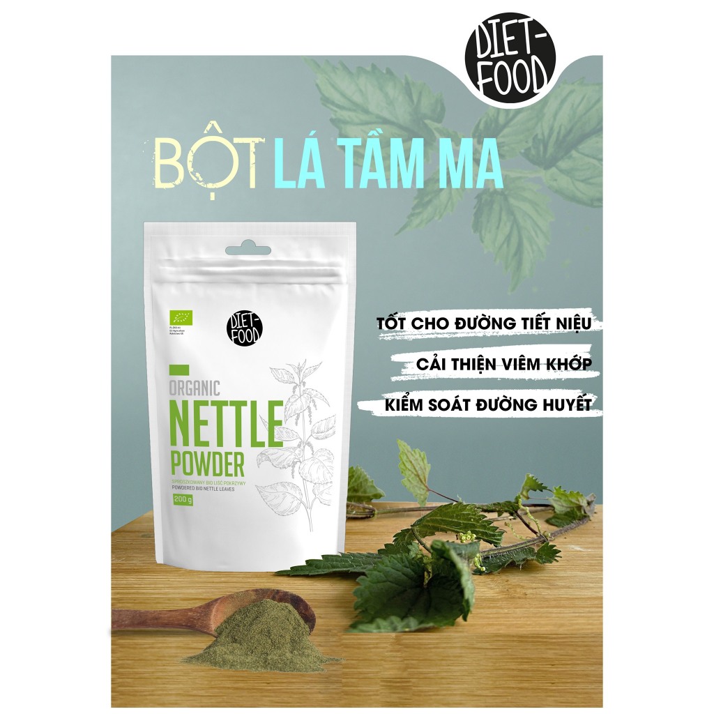[2027] Bột Lá Tầm Ma Hữu Cơ Diet Food Organic Nettle Powder 200g