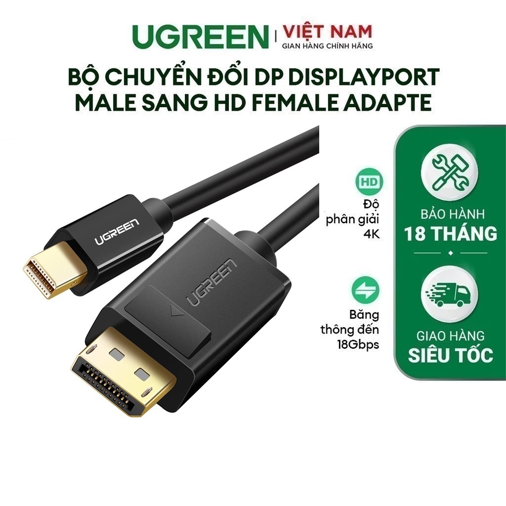Cáp chuyển đổi Mini Displayport sang Displayport dài 1,5m hỗ trợ 4K/2K ...
