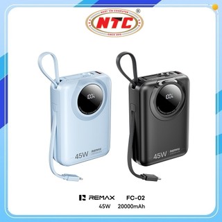 [Có 3C] Pin Dự Phòng Remax FC-02 20000mAh Cổng và Cáp TypeC 45W, cáp LaiNing 27W siêu gọn