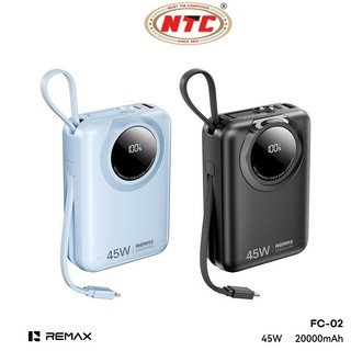 [Có 3C] Sạc Dự Phòng Remax FC-02 20000mAh Cổng và Cáp TypeC 45W, cáp LaiNing 27W siêu gọn