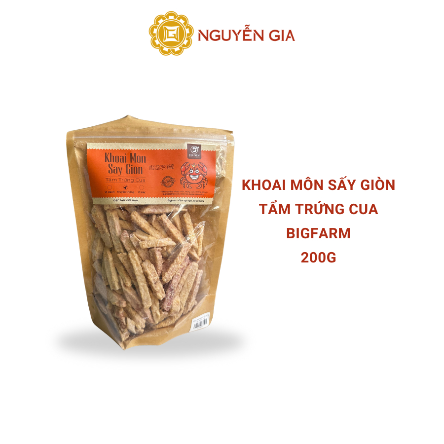 Khoai Môn Sấy Giòn Tẩm Trứng Cua ít ngọt Bigfarm 200g NGDAV058