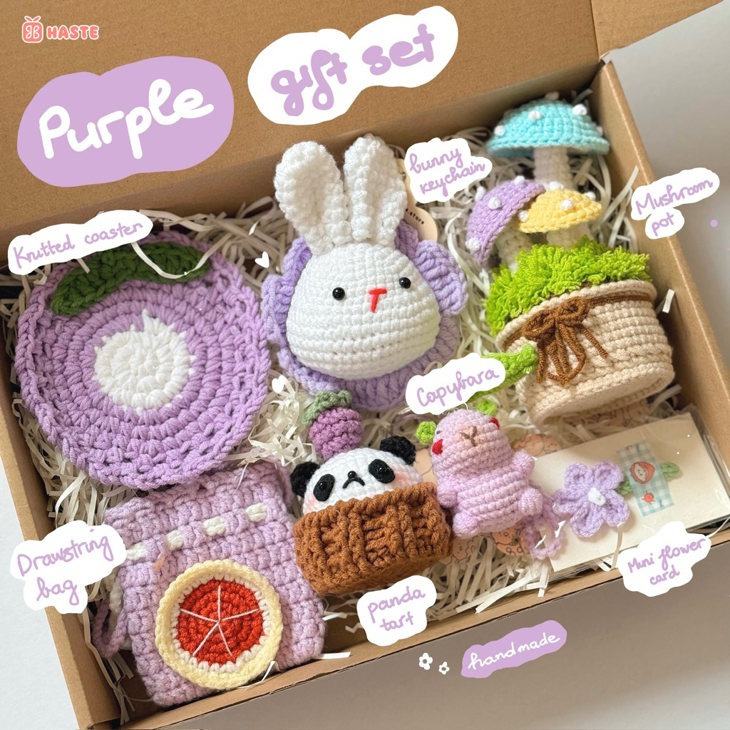 Set Quà Mix Handmade Bằng Len Móc Khoá Ví Chậu Hoa Tổng Hợp Đáng Yêu Noel Giáng Sinh