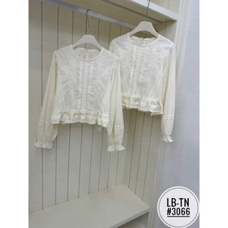 Áo sơ mi thô  thêu hoa tay chun dáng babydoll #92390