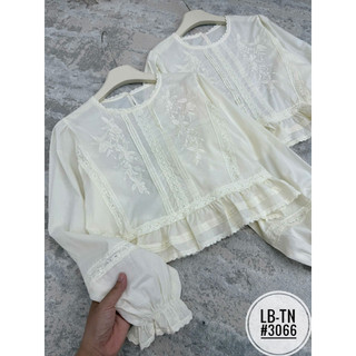 Áo sơ mi thô  thêu hoa tay chun dáng babydoll #92390