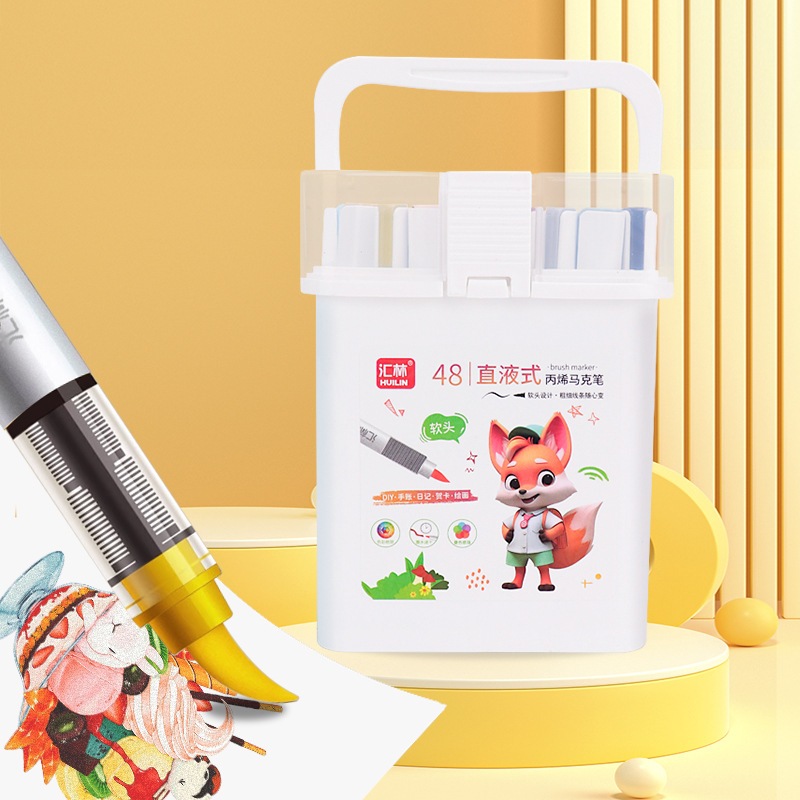 Bút Marker Cao Cấp Thạch Lam – Ngòi Brush Mềm Mịn, Màu Chuẩn, Mực Tươi Lâu Phai – Bộ 12/24/36/48 Màu