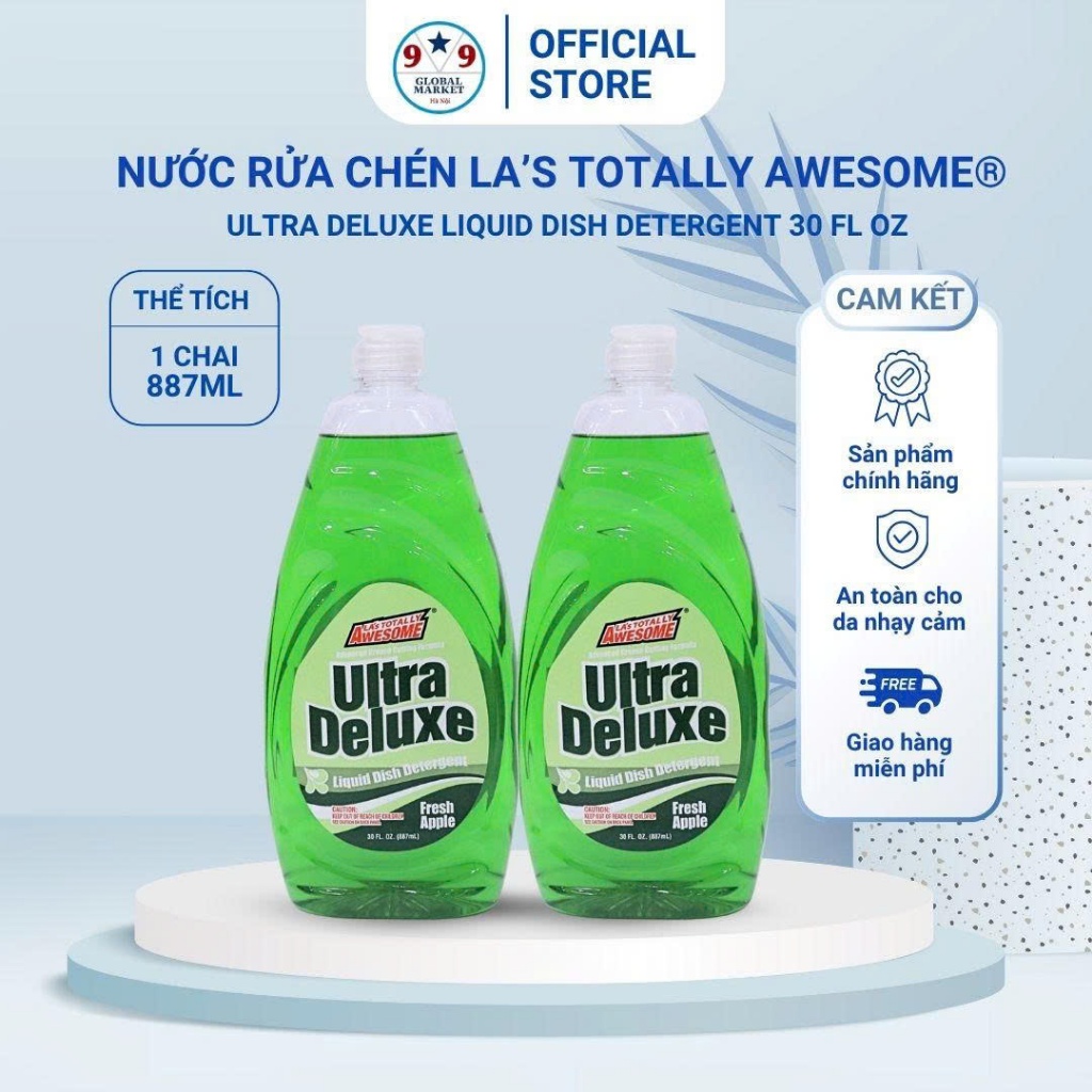 Nước rửa chén  - LA’s Totally  Awesome® -  Ultra Deluxe  -  hương táo tươi   -   887 ML