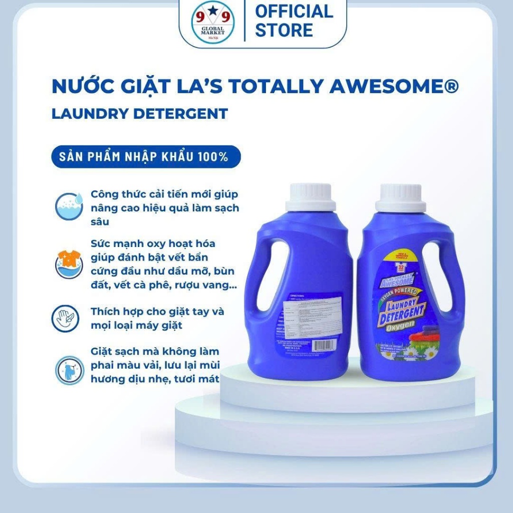 Nước giặt - LA’s Totally Awesome - Oxygen - Powered  -Laundry - Detergent  - 1,892 ML