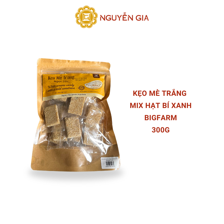 Kẹo Mè Trắng Mix Hạt Bí Xanh Bigfarm 300g NGDAV086