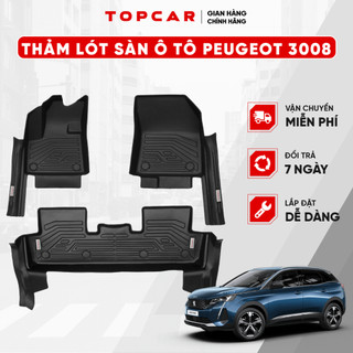 Thảm lót sàn ô tô PEUGEOT 3008 TOPCAR chất liệu nhựa TPE nguyên sinh cao cấp không chứa chất độc hại