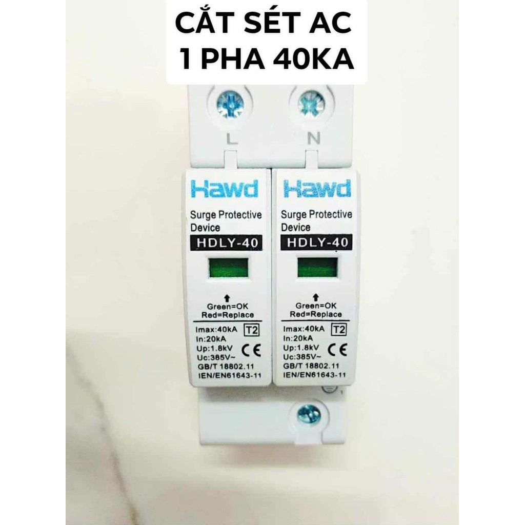 Chống sét lan truyền AC- HAWD 2P 40kA. Cắt sét AC 1 Pha | Shopee Việt Nam