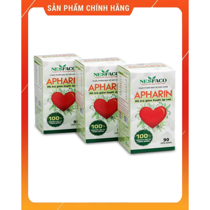 Hàng chính hãng 3 hộp Apharin hỗ trợ cao huyết áp