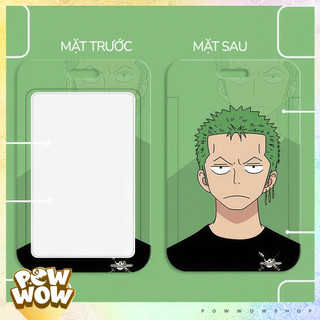 Bao Đựng Thẻ Nhân Viên Nhựa ABS Phong Cách Nhân Vật Anime Manga One Piece Zoro Green Warrior Tóc Xanh
