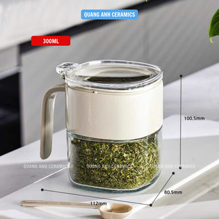 Lọ đựng gia vị thủy tinh kèm thìa có nắp kín trong suốt, chống ẩm mốc| Hũ gia vị nhà bếp MODERN LIFE