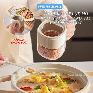 Lọ đựng gia vị thủy tinh kèm thìa có nắp kín trong suốt, chống ẩm mốc| Hũ gia vị nhà bếp MODERN LIFE