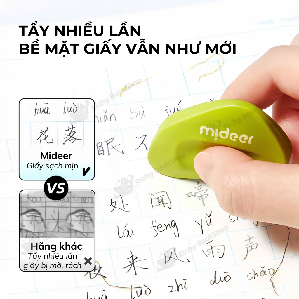 Tẩy gôm bút chì không bụi Mideer Dust-free Eraser