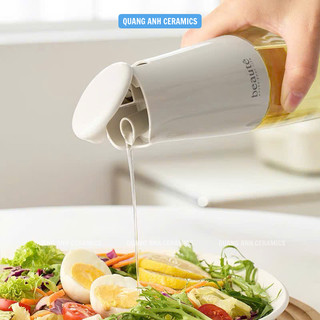 Bình đựng dầu ăn, chai thuỷ tinh đựng gia vị 500ml| Lọ gia vị nắp đóng mở thông minh Auto & Hand AT2