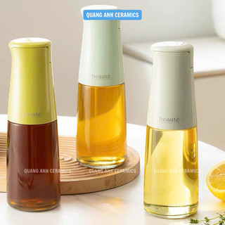 Bình đựng dầu ăn, chai thuỷ tinh đựng gia vị 500ml| Lọ gia vị nắp đóng mở thông minh Auto & Hand AT2