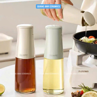 Bình đựng dầu ăn, chai thuỷ tinh đựng gia vị 500ml| Lọ gia vị nắp đóng mở thông minh Auto & Hand AT2