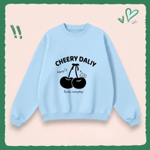 Áo Sweater Cho Bé Mùa Đông – Hình 2 Quả Cheery Daliy Đáng Yêu, Cotton Nỉ Ấm Áp Mềm Mịn (M 309)