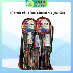 Bộ 2 Vợt Cầu Lông (Tặng Kèm 3 Quả Cầu) Hàng Chính Hãng BOSIKA Đệm Mút Tay Siêu Nhẹ Bền Đẹp giá rẻ