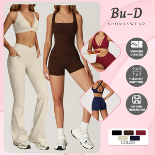 Đồ tập gym nữ, thể thao, yoga chất Poly cao cấp, áo dây chéo, tank 3 lổ, quần ngắn, dài, loe(mã 044)