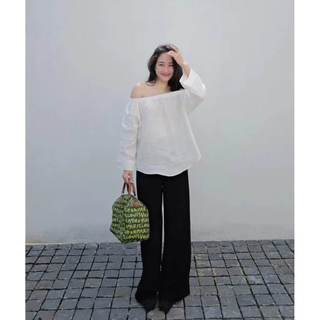 𝗣𝗶𝗶 𝗟𝗶𝗻𝗲𝗻 - |LY LINEN| - Áo linen trễ vai tay dài basic