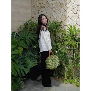 𝗣𝗶𝗶 𝗟𝗶𝗻𝗲𝗻 - |LY LINEN| - Áo linen trễ vai tay dài basic