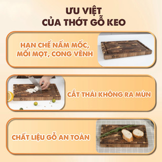 [Sản phẩm mới] Thớt gỗ Teak Keo Acacia, hàng cao cấp xuất khẩu, hạn chế mùn mốc, an toàn sức khỏe