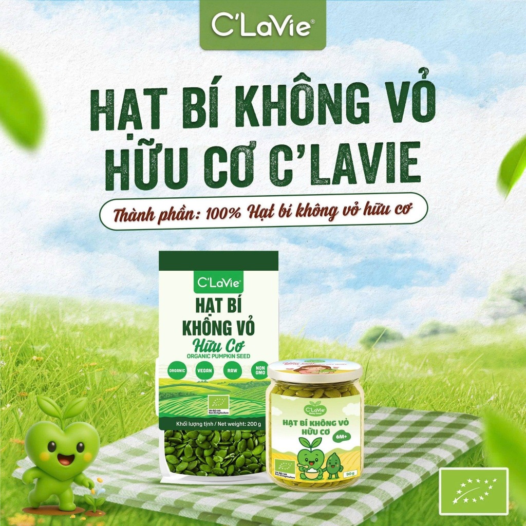Hạt bí hữu cơ bóc vỏ Organic Pumpkin seeds Markal/ Sottolestelle/ C'lavie