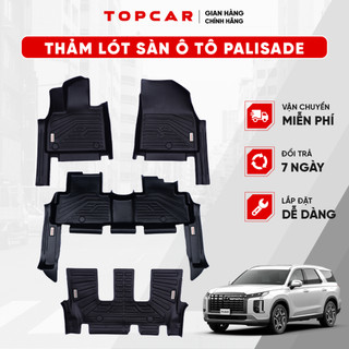 Thảm lót sàn ô tô HYUNDAI PALISADE TOPCAR chất liệu nhựa TPE nguyên sinh cao cấp không chứa chất độc hại