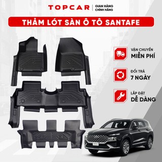 Thảm lót sàn ô tô HYUNDAI SANTAFE 2019-2023 TOPCAR chất liệu nhựa TPE nguyên sinh cao cấp không chứa chất độc hại