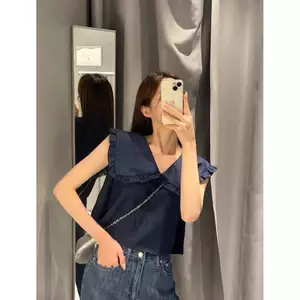 𝗦𝗶𝗹𝗮 - | BEELY| Áo Linen cổ bèo cộc tay
