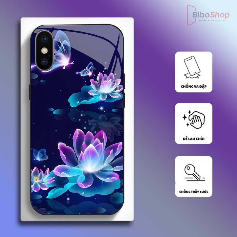Ốp Lưng cho IPHONE X/ XS/ XSMAX Hoa Sen Nghệ Thuật – Thiết Kế Sang Trọng, Chống Trầy Xước Cao Cấp