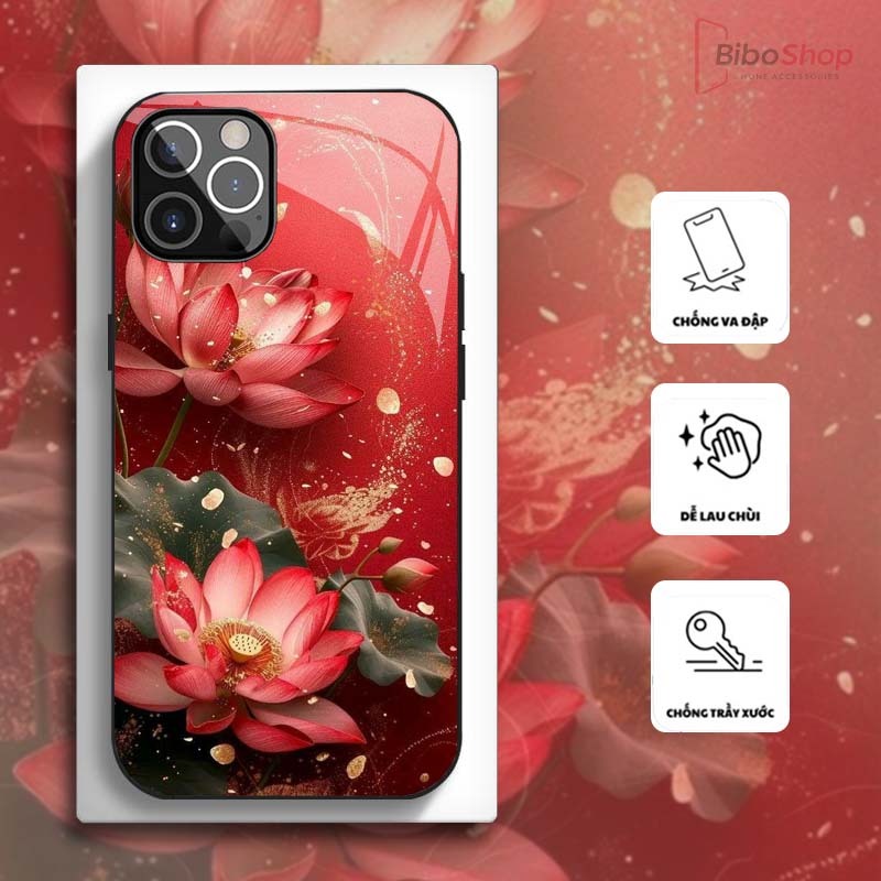 Ốp Lưng cho IPHONE 11/ 11 PRO/ 11 PROMAX Hoa Sen Nghệ Thuật – Thiết Kế Sang Trọng, Chống Trầy Xước Cao Cấp