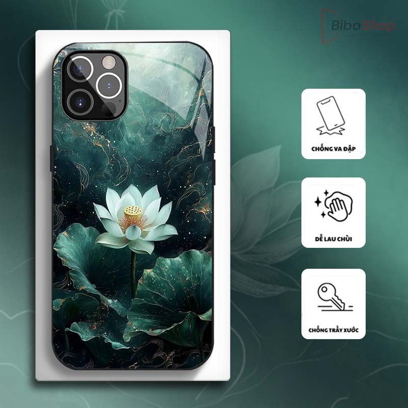 Ốp Lưng cho IPHONE 11/ 11 PRO/ 11 PROMAX Hoa Sen Nghệ Thuật – Thiết Kế Sang Trọng, Chống Trầy Xước Cao Cấp
