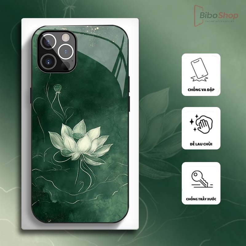 Ốp Lưng cho IPHONE 11/ 11 PRO/ 11 PROMAX Hoa Sen Nghệ Thuật – Thiết Kế Sang Trọng, Chống Trầy Xước Cao Cấp