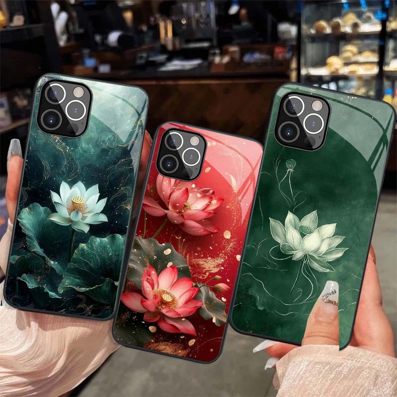 Ốp Lưng cho IPHONE 11/ 11 PRO/ 11 PROMAX Hoa Sen Nghệ Thuật – Thiết Kế Sang Trọng, Chống Trầy Xước Cao Cấp