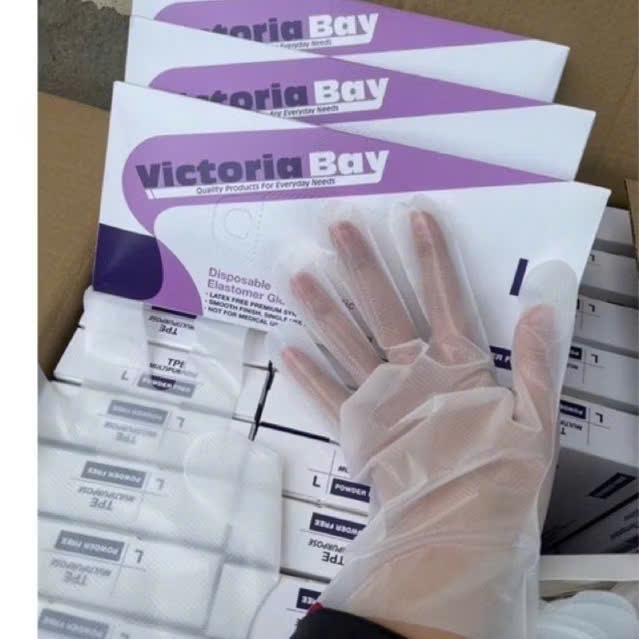 Hộp 100 găng tay nấu ăn siêu dai Victoria Bay làm bếp siêu dai chất liệu TPE không mùi chống nhăn