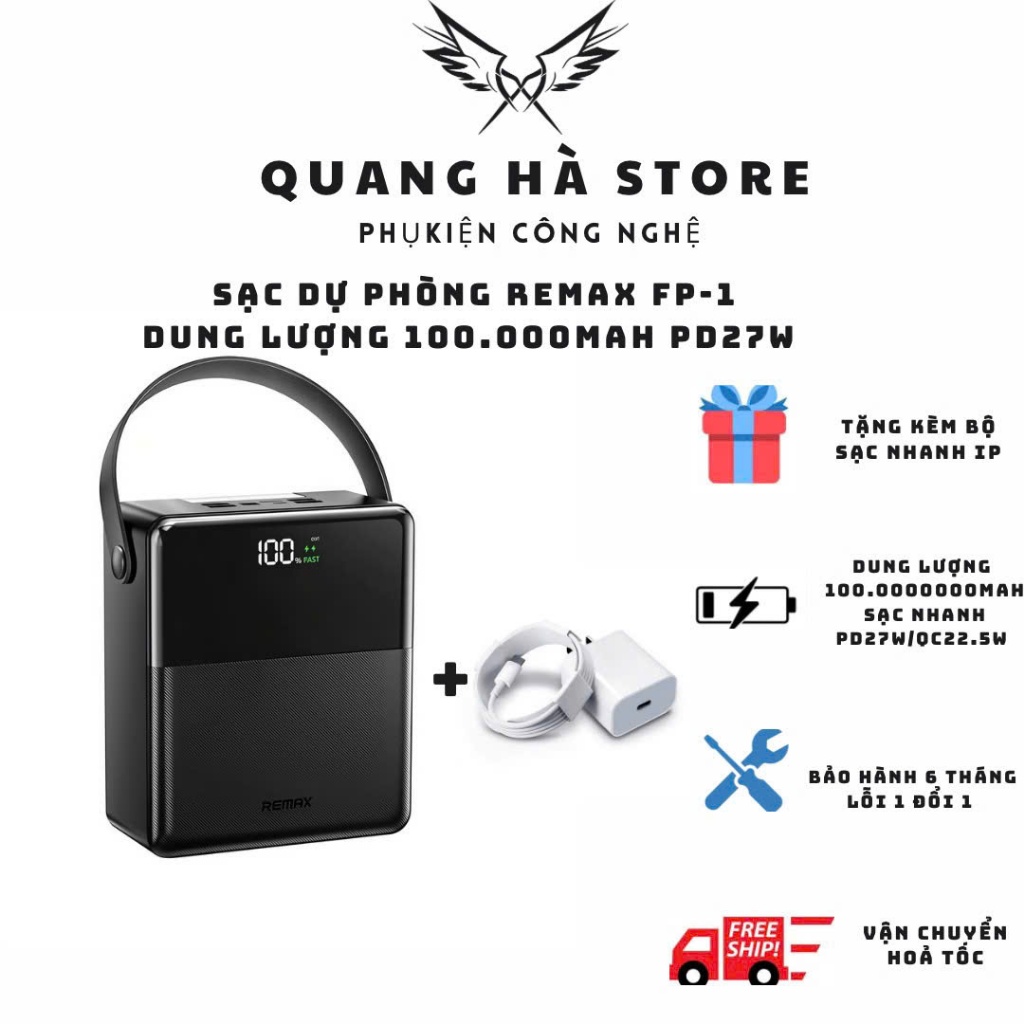 BOX SẠC REMAX FP-1 100000mAh QC3.0+PD 27W+22.5W - Đen(Black) | Shopee ...